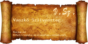 Vaszkó Szilveszter névjegykártya